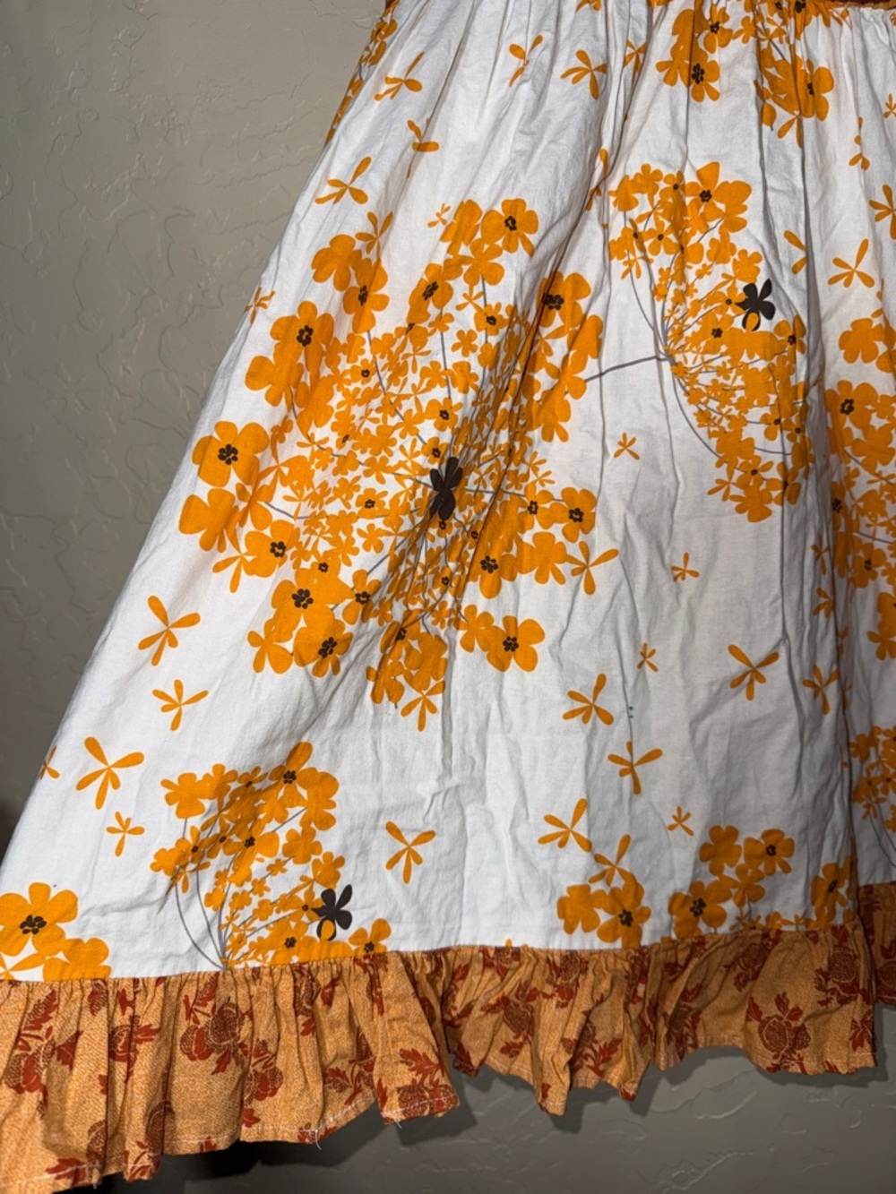 The measure boutique girls mixed media cotton floral print dress size 8 - Picture 3 of 8